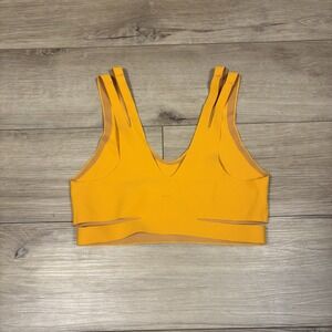 Nike Pro Women's Swoosh Workout Training Sports Bra Size M Neon Orange Strappy
